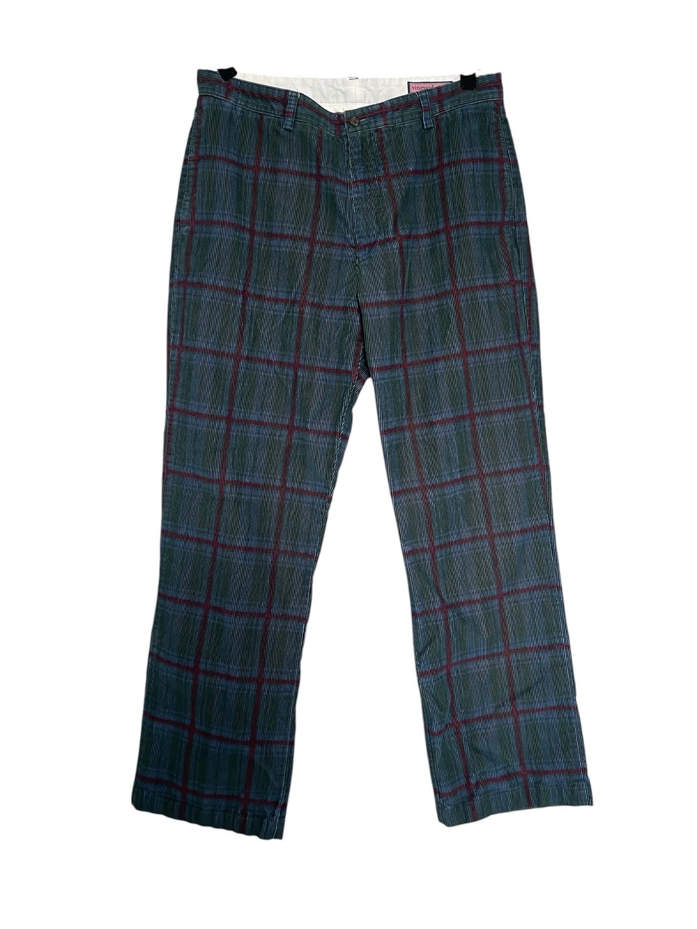 Vineyard Vines Green Plaid Chinos with Red Windowpane